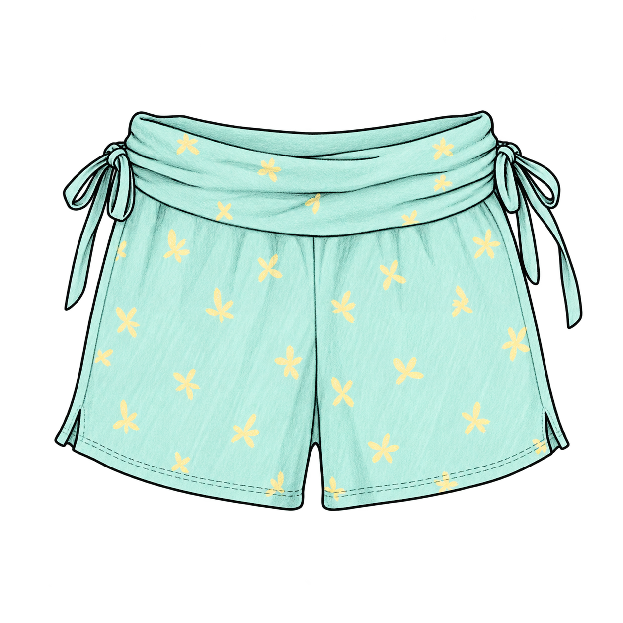 Ribbon Lounge Shorts fashion illustration